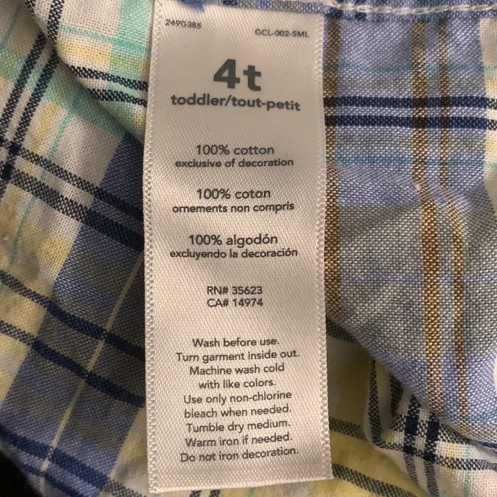 Boy’s Carter Blue & Yellow Button Down Shirt